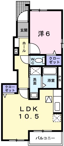 エアリー枝川 101号室 間取り