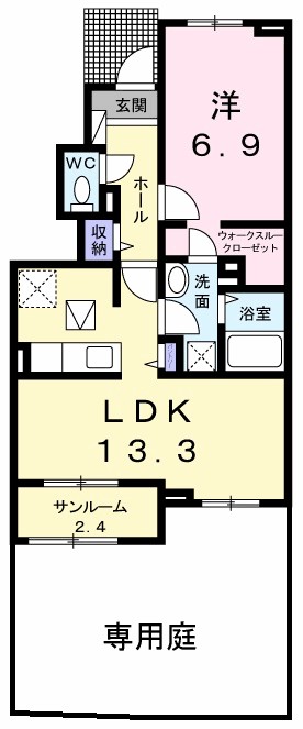 グランハピネス　Ⅱ 102号室 間取り
