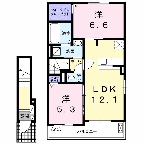 グリーンビュー土佐Ⅲ 204号室 間取り