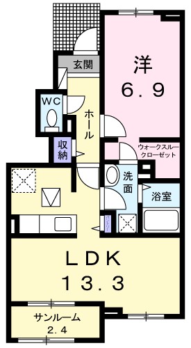 グランハピネス　Ⅲ 102号室 間取り