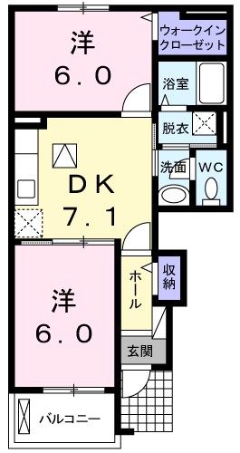 リバーサイド　リリー　Ⅱ 101号室 間取り