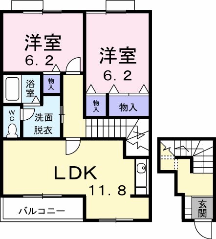 ハイム高岡　Ⅱ 202号室 間取り