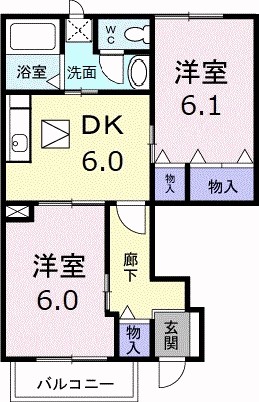ビサイド・ハイウェイ　Ｃ 102号室 間取り
