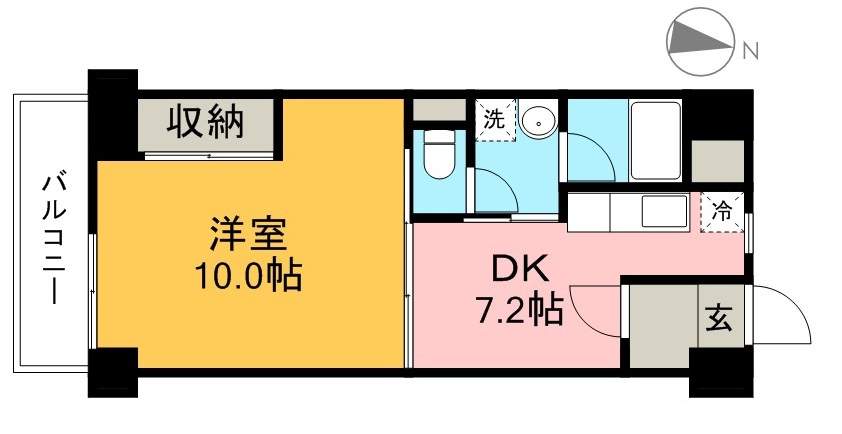 アスターハウス 406号室 間取り