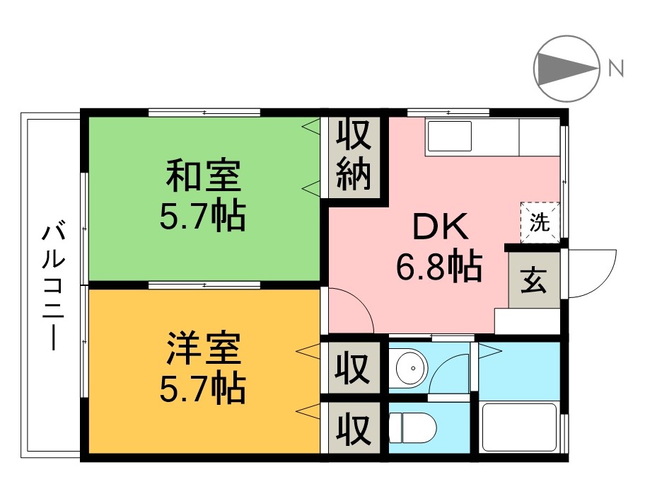 アドリアパラセ 303号室 間取り