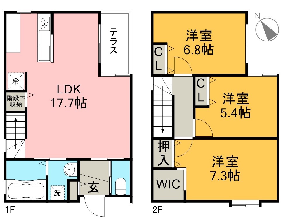 新田町戸建賃貸Ｄ 間取り