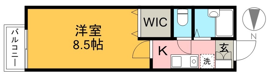 プレジール長尾 102号室 間取り