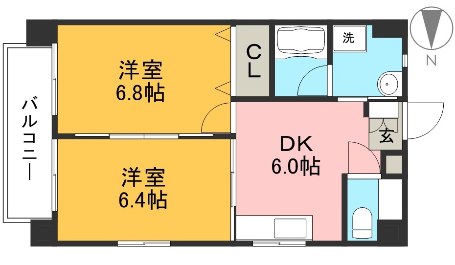 ラ・フルール 402号室 間取り