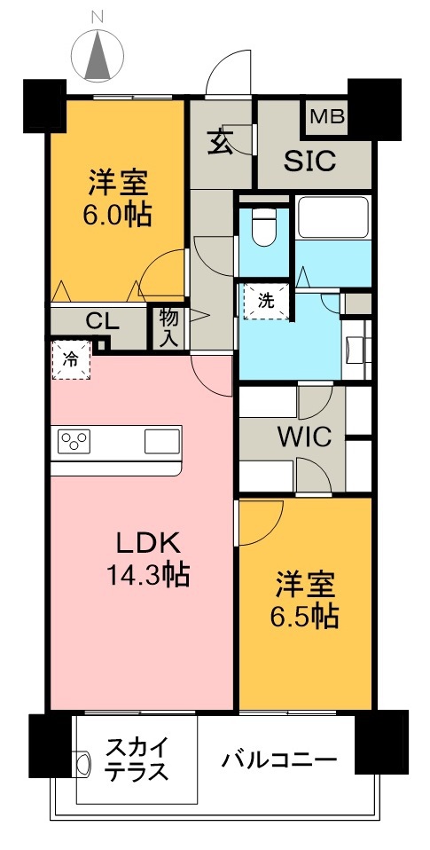 ロイヤルガーデン高知駅前 1103号室 間取り