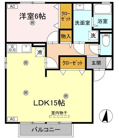 フジハウスⅡ 101号室 間取り