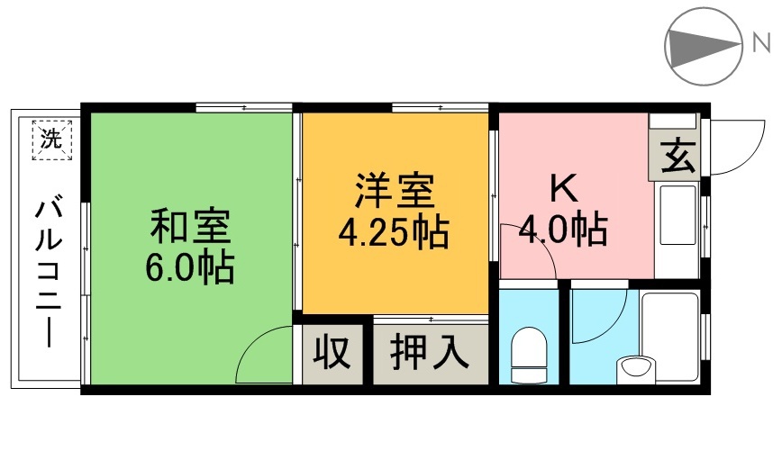 中越コーポ 302号室 間取り