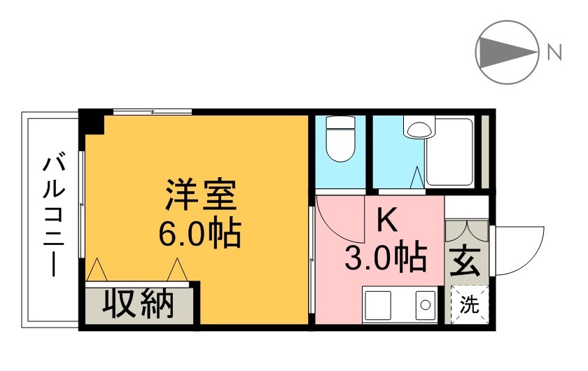 コーポながの 206号室 間取り
