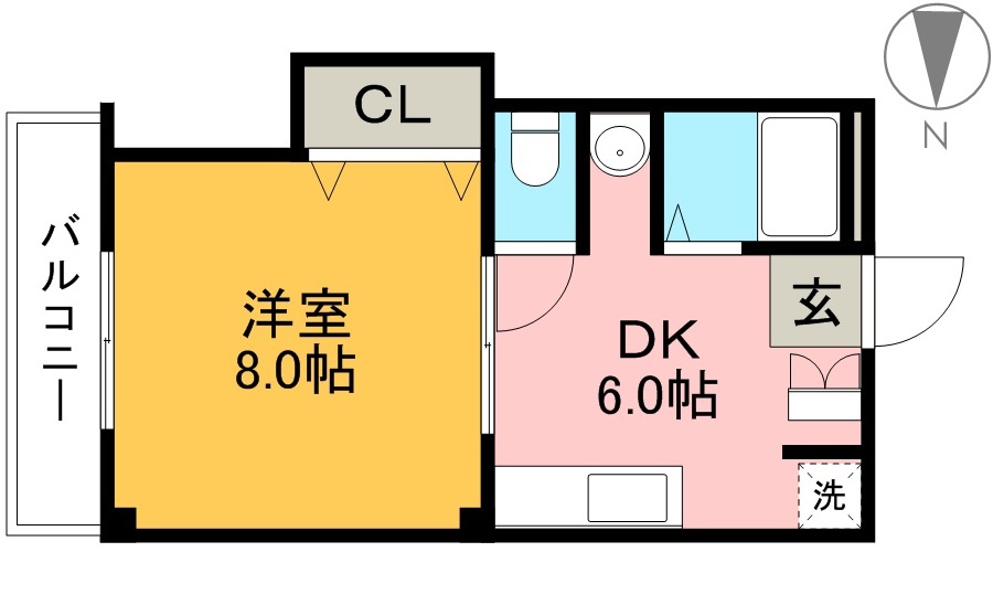 ハイツ南万々 206号室 間取り