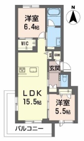 シャーメゾン　サン　ファルカス 201号室 間取り