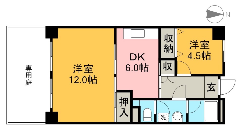 コーポ朝日Ⅴ 103号室 間取り
