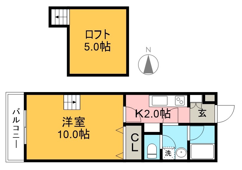 カーサ南万々 207号室 間取り