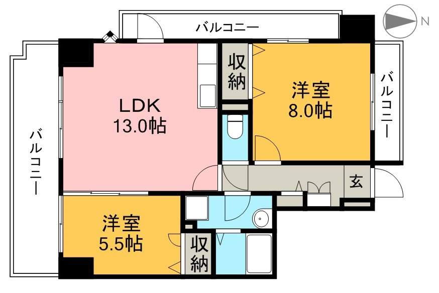 プレステージ 102号室 間取り