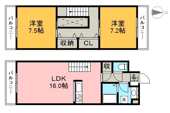 ＡＬＣＯー２ 703号室 間取り
