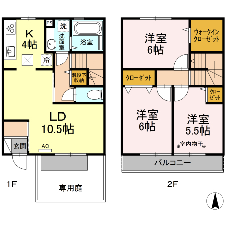 リアン万々 6号室 間取り