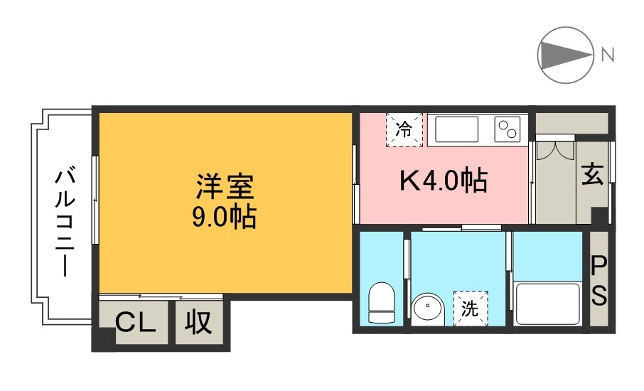 クオリア上街　鷹城館 1507号室 間取り