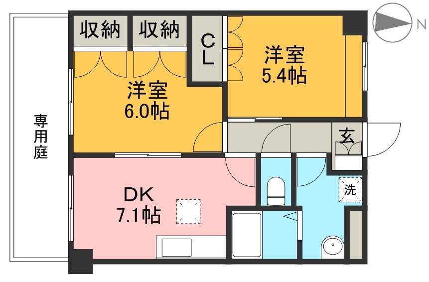 サンコートあぞの 106号室 間取り