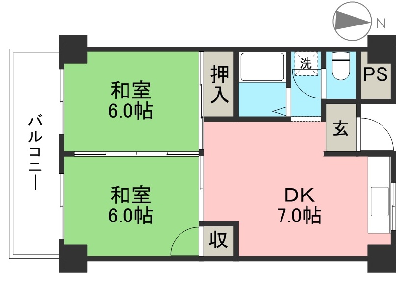 サントス枝川 406号室 間取り