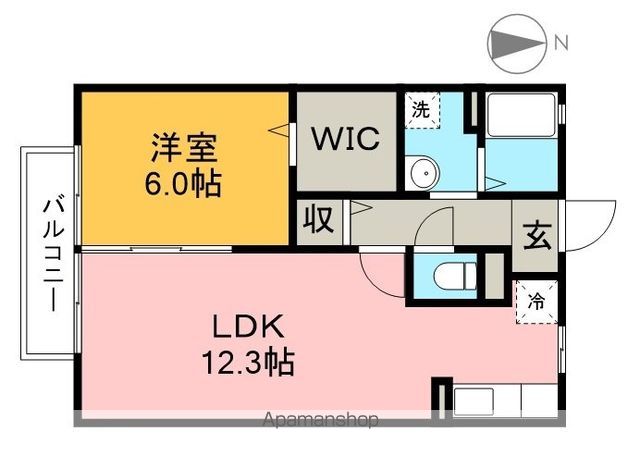 リヴェール北御座　Ｃ棟 102号室 間取り