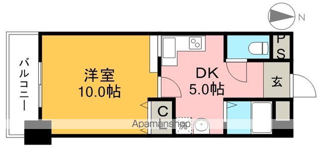 エルミタージュ天神 303号室 間取り