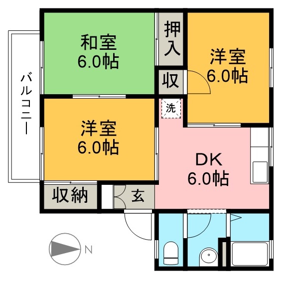ハイツベルドンナ 101号室 間取り