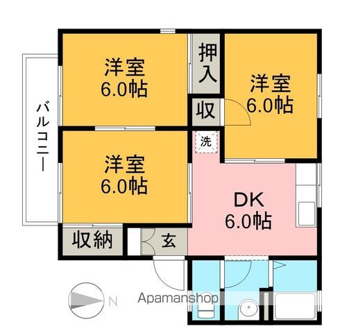 ハイツベルドンナ 101号室 間取り