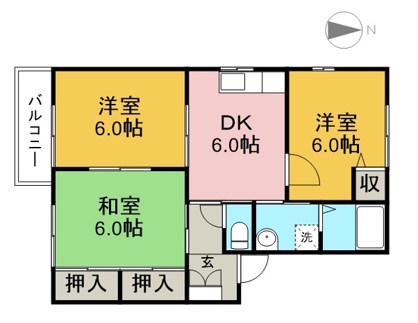 ハイツひばりヶ丘 203号室 間取り