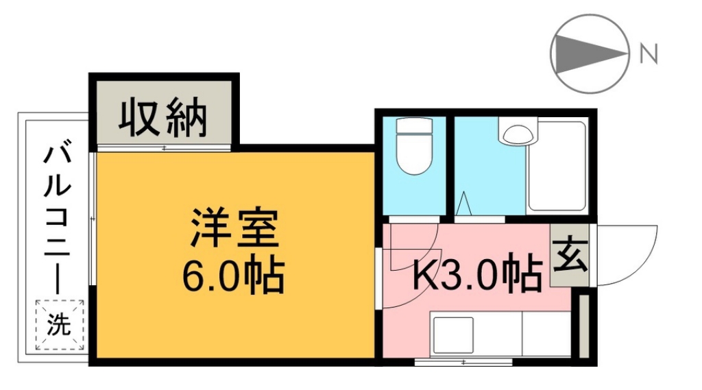 プレステージ桟橋 303号室 間取り
