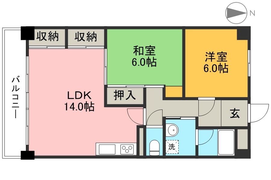 サンコート桟橋南 4C号室 間取り