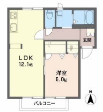 ファミール一柳　Ｂ棟 201号室 間取り