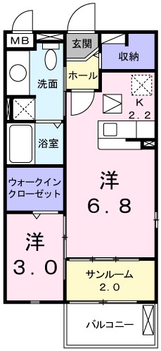 アパートメントＹ　Ａ 101号室 間取り