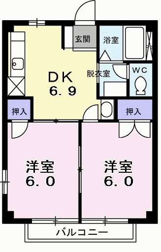 クワイエットハイツＢ 203号室 間取り