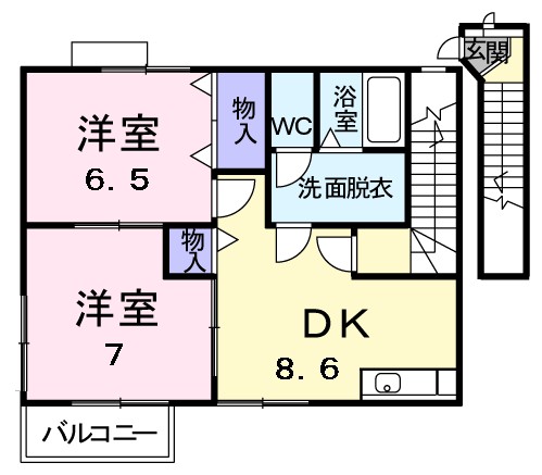 ハイムレーベン　Ｃ 204号室 間取り