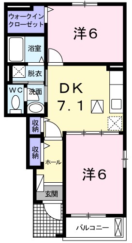 サニーレジデンスⅢ　Ｂ 104号室 間取り