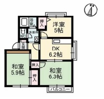 ファミリータウン西川　Ａ棟 101号室 間取り