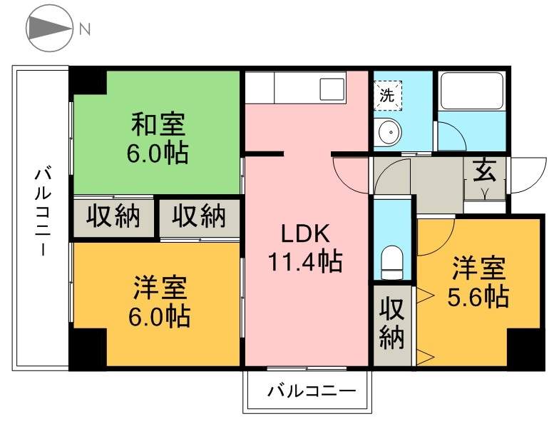 ハイツサンラック 402号室 間取り
