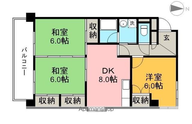 サンハイツ谷村 403号室 間取り