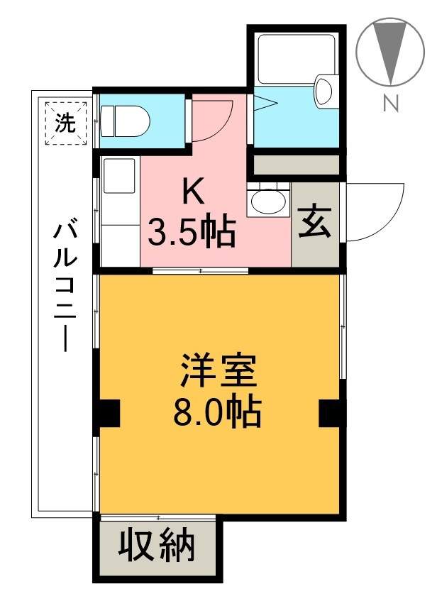 サンコーポⅡ 203号室 間取り