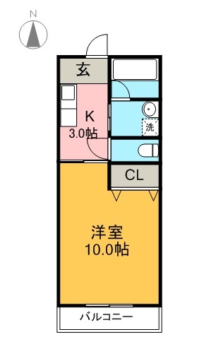 秋櫻館 403号室 間取り