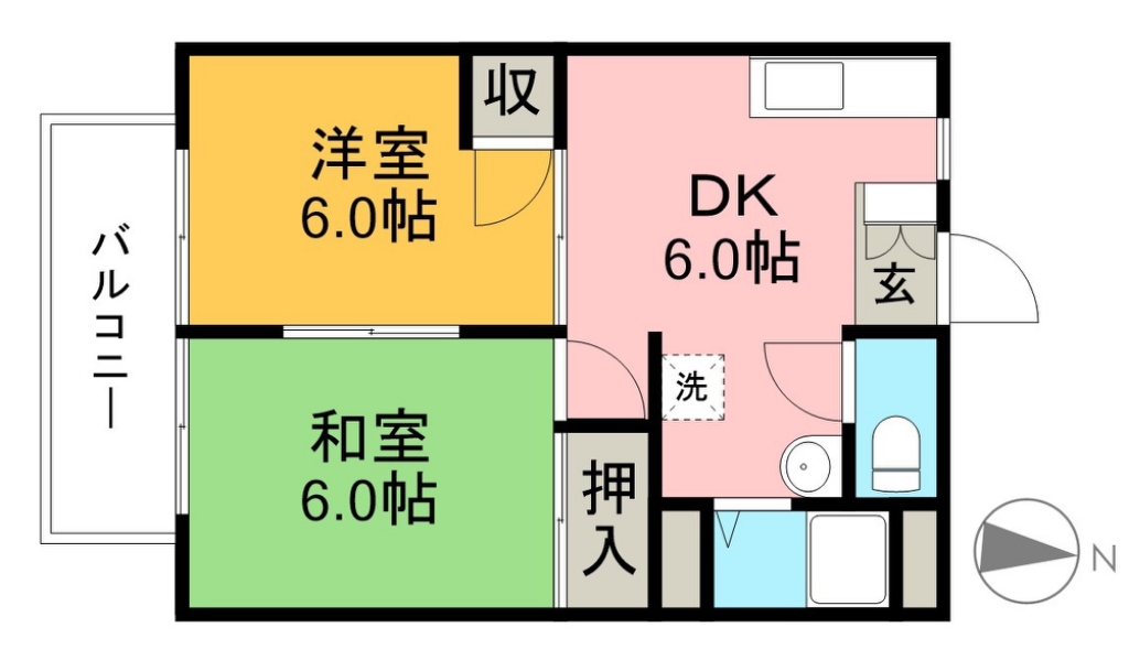 ハイツ欅 102号室 間取り
