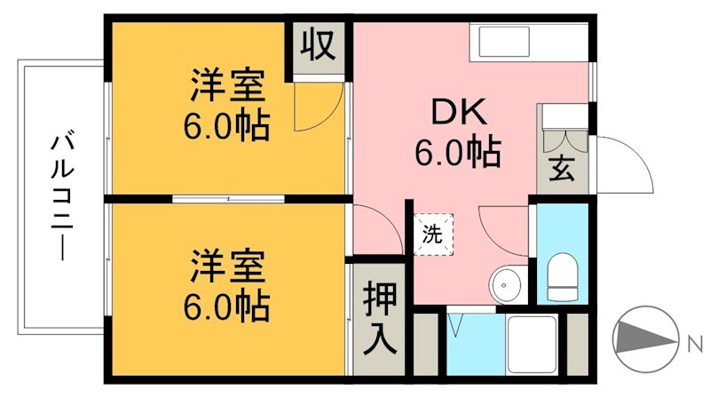 ハイツ欅 102号室 間取り