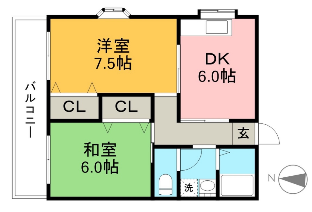 メゾン土佐 201号室 間取り