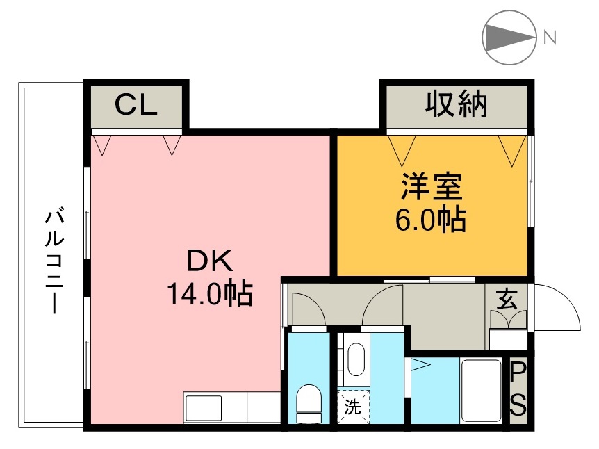 コーポ丑之助 302号室 間取り