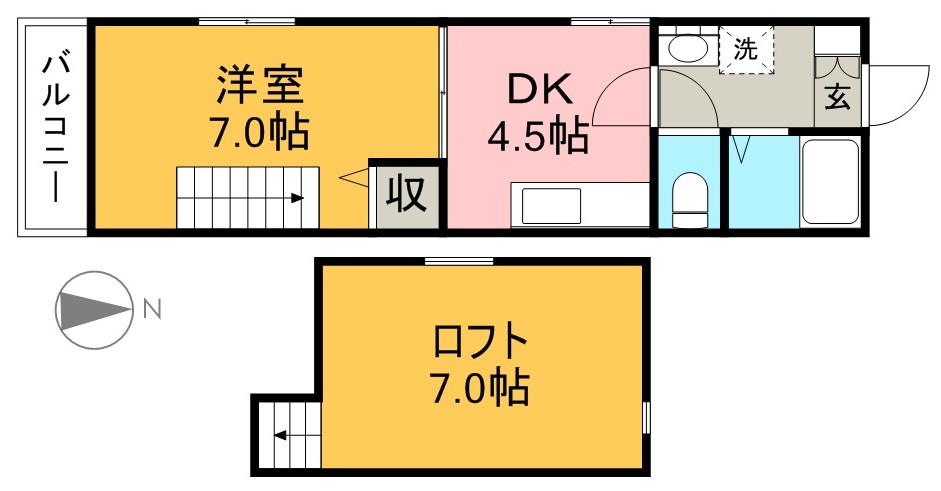 コーポＩＯＲＯＩ 205号室 間取り