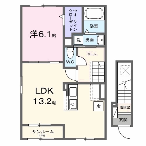 ハウス　レイワ７Ｎ 201号室 間取り