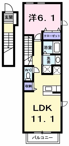 ヴィラ　プリティ 201号室 間取り